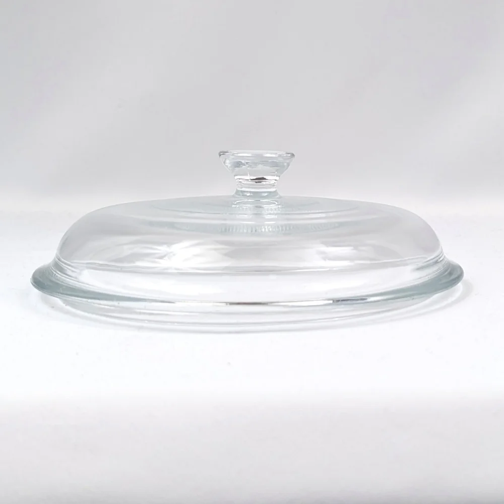 Glass Lid for Casserole Dish Sauce Pan Bowl Round Clear Domed with Center Knob